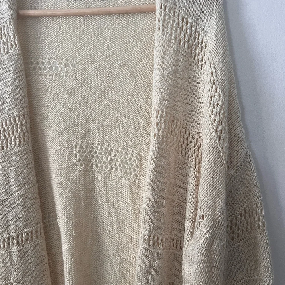 Cream Open-Knit Cardigan - Picture 4 of 9